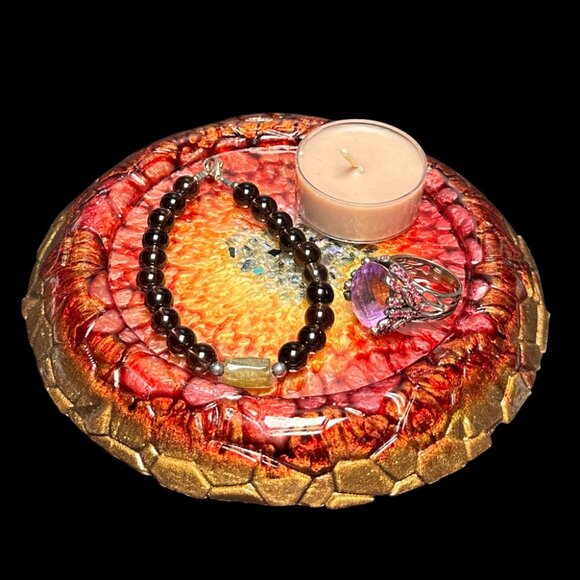 Dragonfire Stone Edge Vanity Tray | Jewelry Tray | Trinket Tray - Picture 2 of 2